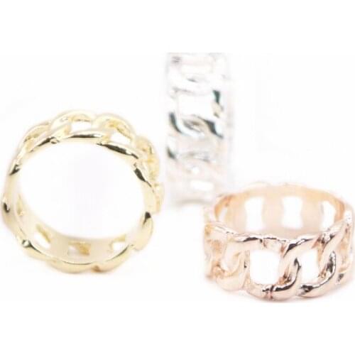 New Chain Pattern Flat Ring Hollow out Design Environmental Protection Material Suitable for Men And Women