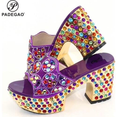 New Arrival Italian Women Shoes Decorated with Rhinestone Plus Size Women Shoes 42 High Heels Sexy Ladies Womens Platform Heels