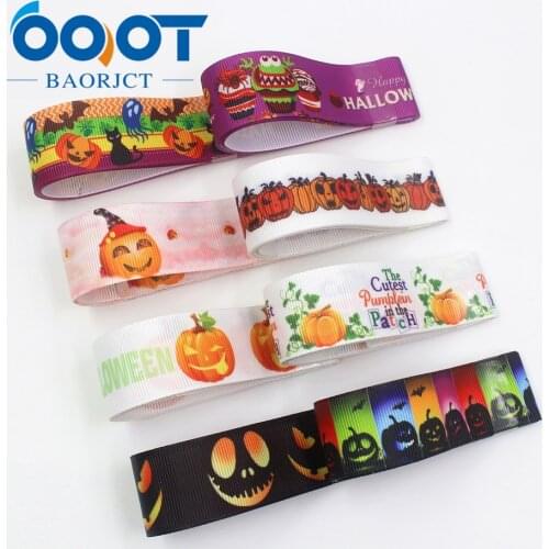 OOOT BAORJCT I-191004-2308,25mm,10yards Halloween series Cartoon grosgrain ribbons,Holiday decoration,DIY handmade materials