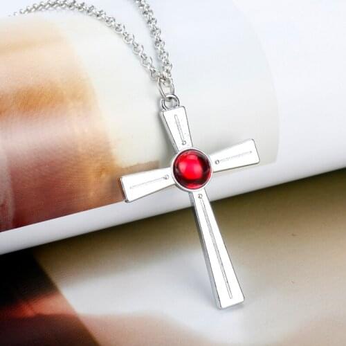 Hot Vampire Knight Necklace Fashion Personality Akashiya Moka Seal Cross Logo Metal Pendant Necklace Women Men Cosplay Jewelry