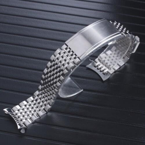 19mm 20mm Women/Men Watch Band Replacement Wrist Watch Strap Curved End Genuine Stainless Steel Wrist Bracelet Straps for omega
