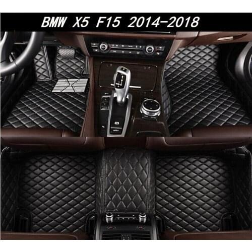 Car 3D Luxury Leather Car Floor Mats Fits For BMW X5 F15 2014 2015 2016 2017 2018 EMS Free shipping