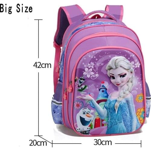 Disney New Cartoon Girl Schoolbag Baby Elsa Princess Children Primary student School bag Bagpack kindergarten Kids Backpacks