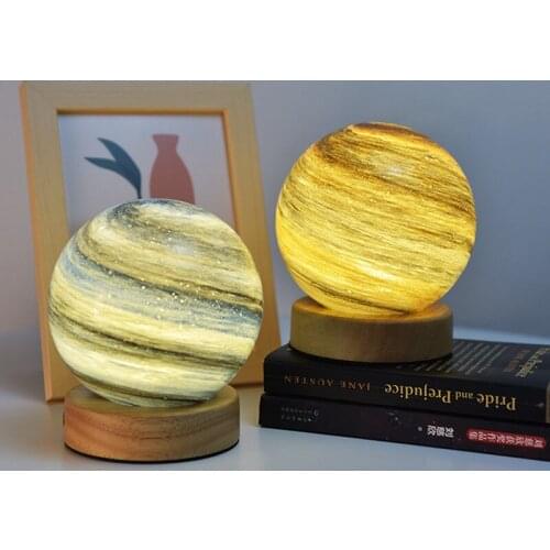 USB Creative Planet Night Light Nordic Style Study Office Desktop Bedroom Bedside Table Decoration Home Decorations Desk Lamp