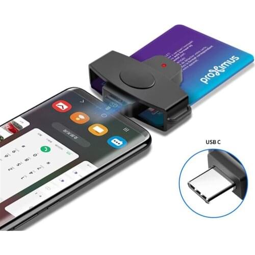 USB type c smart Card Reader memory ID Bank EMV electronic DNIE dni citizen sim cloner connector adapter Android Phones
