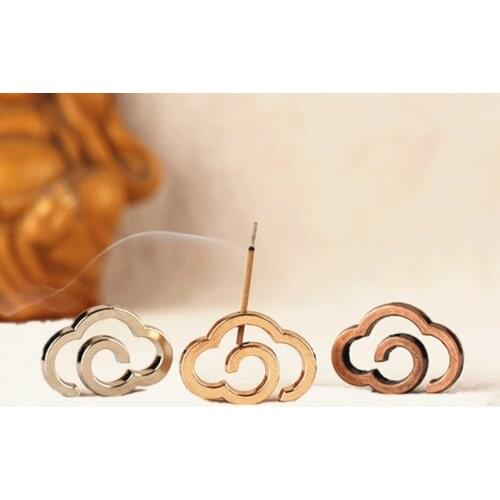 Incense Burner Holder Vertical Cloud Retro Alloy Stick Incense Buddhism Coil Censer Home Office Craft Burner Bottle Stick Holder