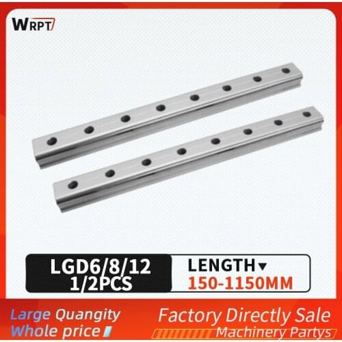 External dual-axis linear guide 1/2PC LGD6/ 8 /12 Optical axis woodworking sliding table roller slide, length=150MM-1150MM