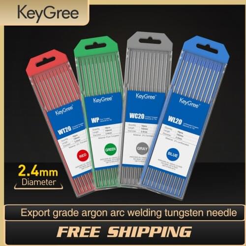 KeyGree 5 Color Code Tungsten Electrode 2.4mm Composite Head 150mm Tungsten Needle Tungsten Rod for TIG Gun