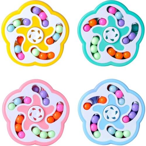 Rotating Magic Beans Board Special-Shaped Double-Sided Decompression Square Anti-stress Rotating Small Puzzle Fidget Toys Gift