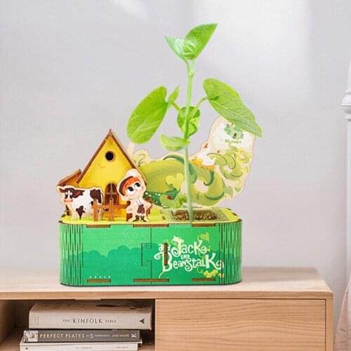 Funny Cartoon Animals Pattern Creativity Wooden Flowerpot Buidling Blocks Kids Toy Kit Plant Cultivation Tools Toys For Children