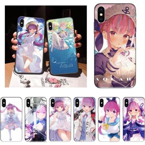 Zororong Japanese hololive Vtuber Minato Aqua Phone Case For iPhone 12 Mini 11 Pro XS Max X XR 7 8 Plus