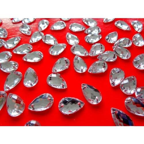 1000pcs/lot Water Drop Shape Sew On Rhinestones Gems Stones 8X13mm Crystal Flatback Beads For Dress Shoe DIY Craft Accessary