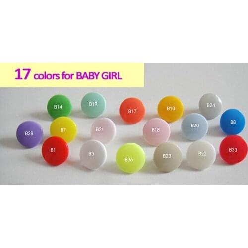 170sets/lot KAM 12.4mm plastic nylon 17colors snap fastener 4-part buttons for baby girl kidswear T-5-005