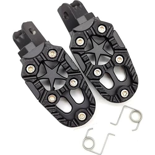 2pcs Motorcycle Footrests Foot Peg Mount Pedals Aluminum for Dirt Bike Black