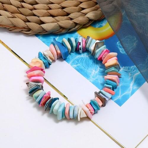 4PCS/set Women Bracelet Set Casual Shell Stone Decor Wrap Bracelet Beaded Bracelet Seashell Statement