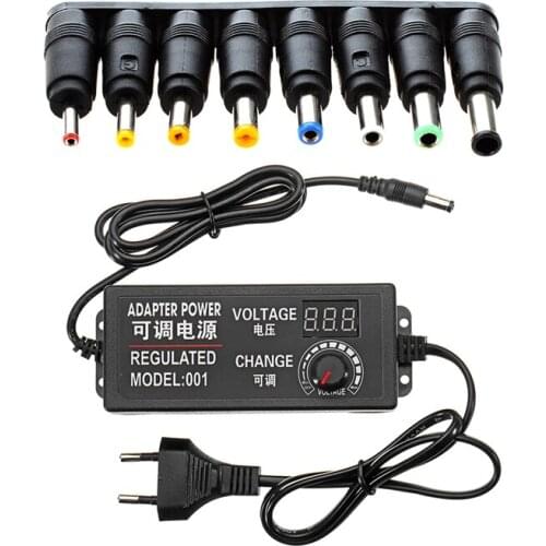 8 sets universal jack DC power plug converter & 1x 9-24V 3A 72W AC/DC Adapter Switching Power Supply Regulated EU Plug CNIM Hot