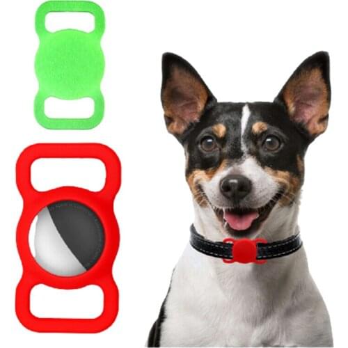 Pet Apple Airtag Case With Clip Holder Waterproof Slide On Snap Collar Silicone Protective Gps Finder Dog Cat Loop Locator Track