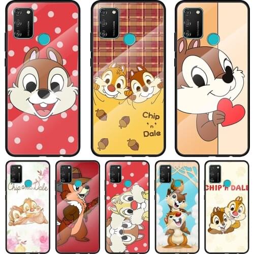 Disney Chip And Dale Tempered Glass Cover For Honor 30 20 10 9X 8X Pro Plus Lite Silicone Phone Case Coque