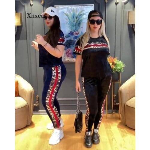 Spring Summer Dashiki African New Velvet Two Piece Sets Women Tops and Pants Matching Set Leopard Print Tracksuit Women Sets