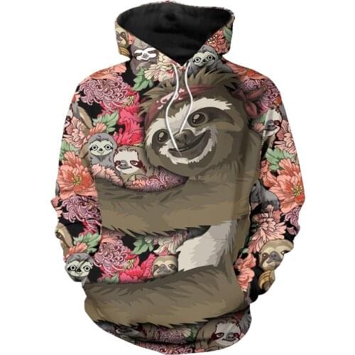 Cool Sloth Animal 3D Printed Mens Hoodie Harajuku Fashion Sweatshirt Unisex Casual Jacket Pullover sudadera hombre KJ055