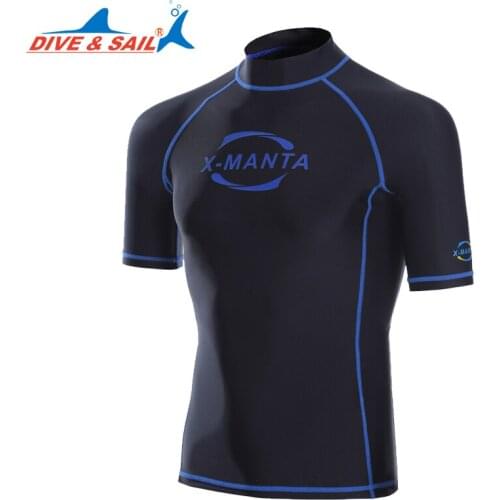 Korean version diving suit DIVE&SAIL Lycra Rash Guards swimming man Snorkeling Skin Anti-UV Wear Surfing Sports Swim tops