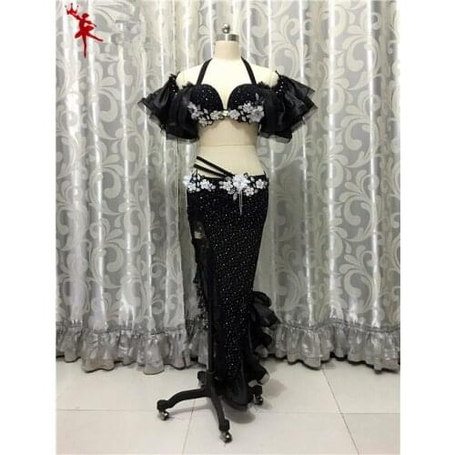 Bellydance oriental Belly Indian gypsy dance dancing costume costumes clothes bra belt chain scarf ring skirt dress set suit 072