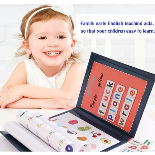 Magnetic Word Puzzle Childrens Early EducationTeaching AIDS Educational Toys Learning English Cardboard Puzzle Gifts For Kids