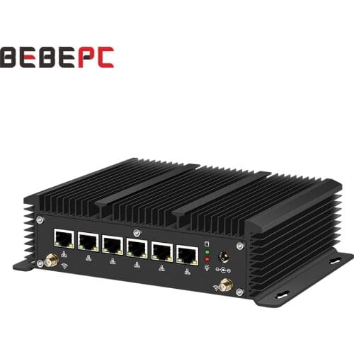 BEBEPC 6 LAN Router Mini PC Core i3 7100U i5 8365U 7200U Celeron 3865U 3965U Pfsense Windows 10 Fanless Industrial Computer