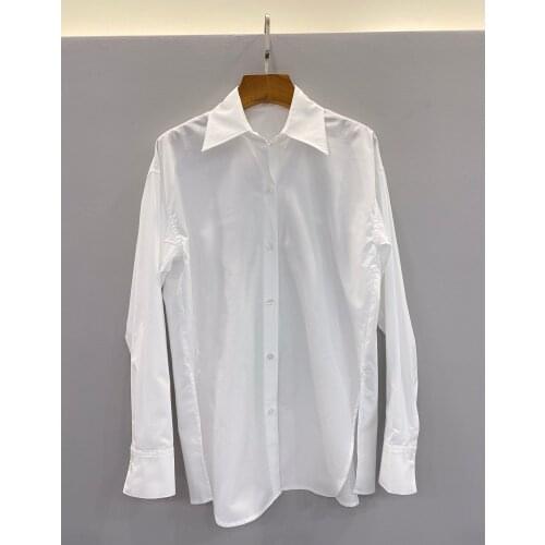 Fashion 2021 new ladies long-sleeved sexy casual solid color shirt 0111