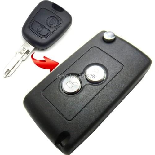 Modified 2 Buttons Remote Car Key Case Shell Cover For Citroen C2 C3 Xsara PicassoFor Peugeot 206 306 406 Fob Cover