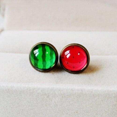 Fashion Creative Watermelon Ear Stud Earring for Women Cute Earrings Jewelry