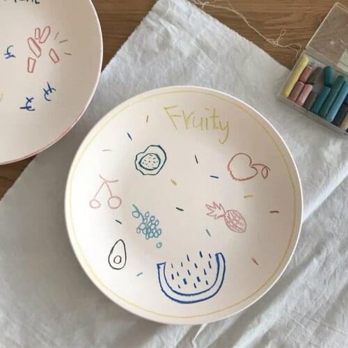 Kawaii Plate Set Plates Ceramics Tableware Plates for Food Plates Ceramic Heating Plate Cake Plate