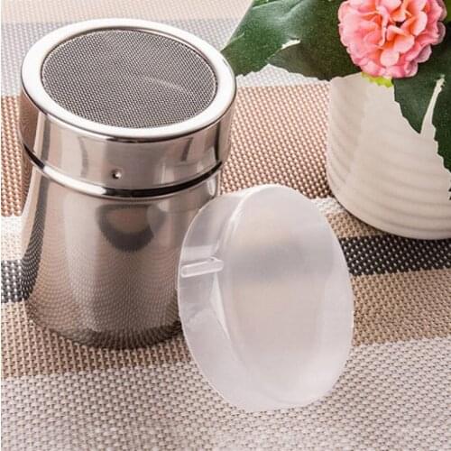 New Arrival Stainless Chocolate Shaker Cocoa Flour Icing Sugar Powder Coffee Sifter Lid Kitchen Cooking Tools LX5033