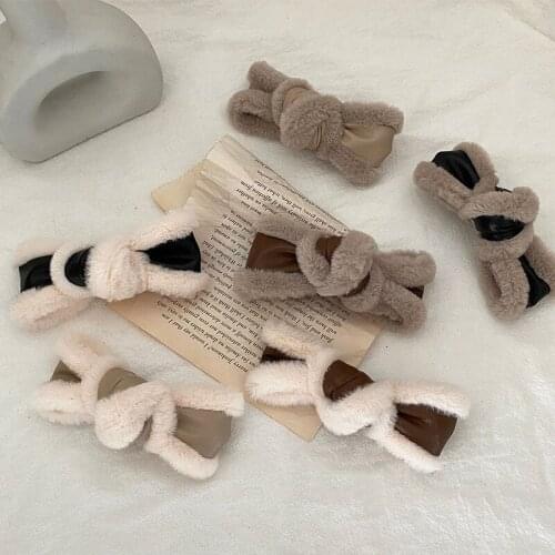 Oaoleer PU Leather Hairclips Womens Girls Bow Nice Sweet Hair Side Clip Cute Solid Hair Accessaries For Girls Simple Barrette