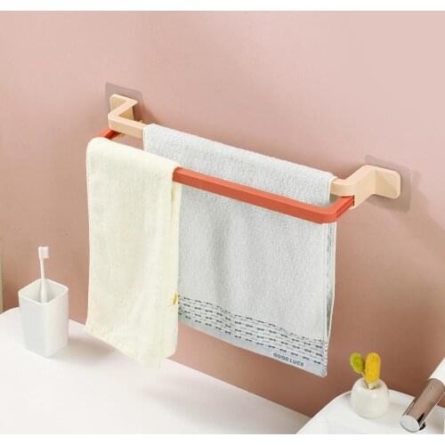 Plastic Bathroom Towel Holder Retractable Towel Rail Hanger Badkamer Shelf Adjustable Towel Rack Bathroom Organizer