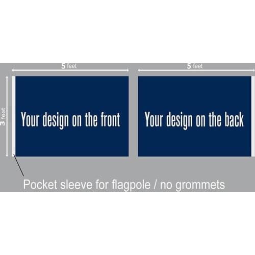 CustPrint 3*5 FT Custom Printed Double Sided Flag with middle layer 90*150 cm Customize All Design Polyester Banner