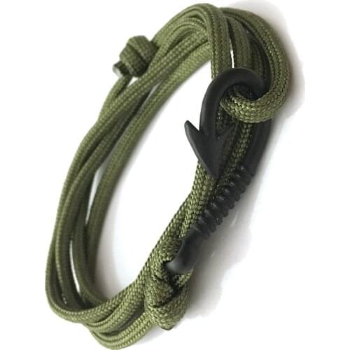 Fish Hook Bracelets Multilayer Rope Chain Pulseras Hombre Nautical Sailor Endless Bracelets For Women Men