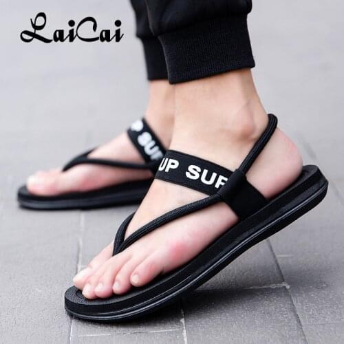 Hot Sale Fashion Men and Womens Sandals Casual Shoes Outdoor Couple Non-slip Beach Slippers Couple Fingerless Rubber-soled Shoes