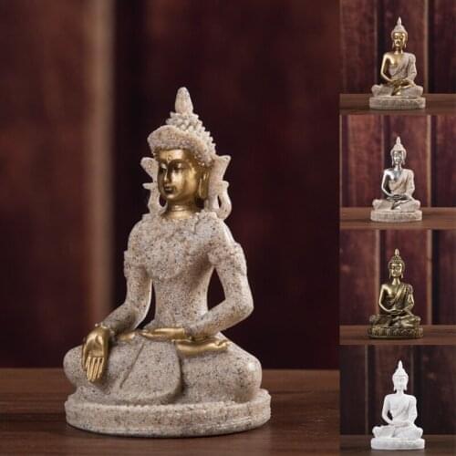 1PC Buddhism Miniature Buddha Sculpture Fengshui Figurine Resin Buddha Statue Handmade Ornament Home Decoration