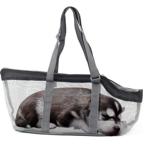 Pet Outdoor Carrying Bag Breathable Foldable Pet Handbag Nylon Mesh Material High Capacity Dog Carrier Bags For Small Dogs