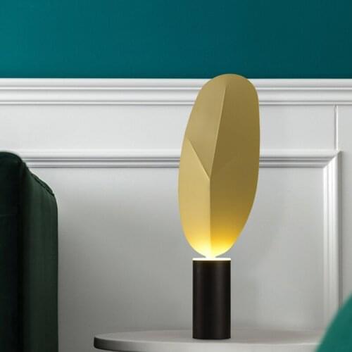 LED Nordic modern leaves creative personality decorative table lamp simple bedroom bedside lamp vertical study reading lamp