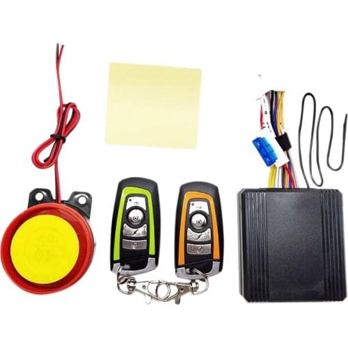 Universal 12V Motorcycle Safety Alarm Anti-Theft System Remote Control Engine One-Button Start for Bicycle Scooter