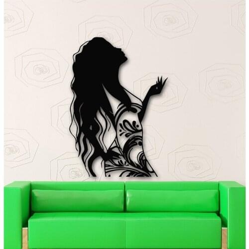 High Quality Long Hair Beautiful Salon Girl Dress Fashion Clothes Home Decoration Decal Vinyl Wallpaper For Room Art Decor