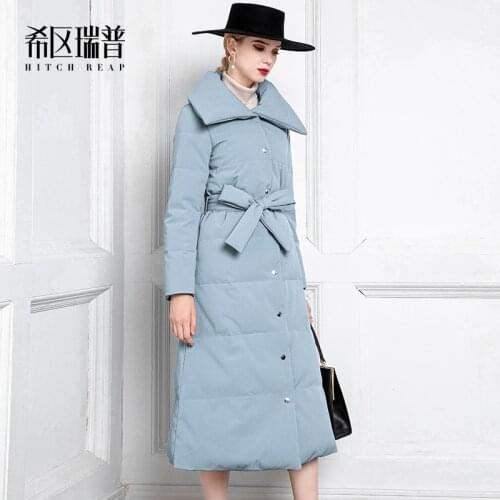 Niche Design High End Thickened Down Jacket Slim Brand Down Jacket Feminine Medium Length Over Knee 2020 New