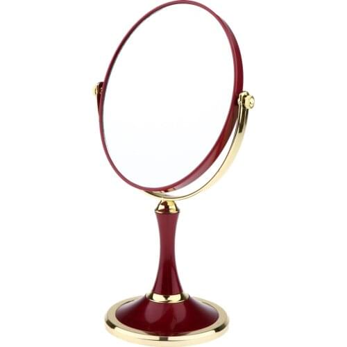 Normal & 3X Magnifying Standing Mirrors, Double Sided Women Beauty Mirror for Vanity Makeup Home Salon Travel Use - Red