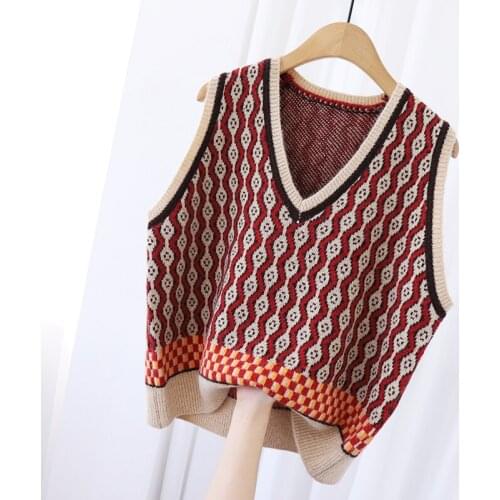 Sweater Vest Women Striped Loose V-Neck Autumn Korean Preppy-Style Vintage All-Match Fashion Knitted Students Sleeveless Leisure