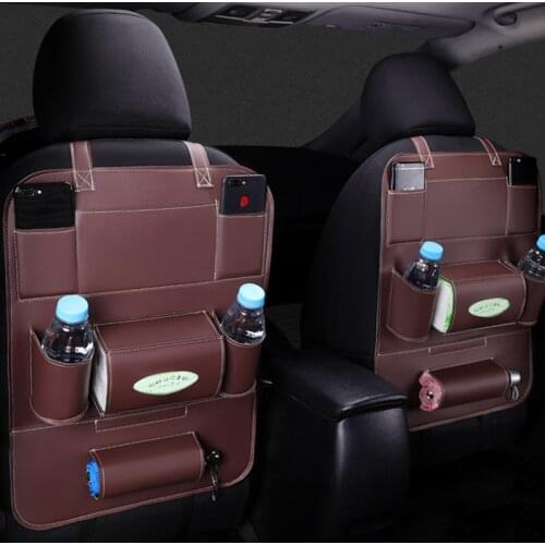 1 Pcs Car Organizer Seat Back Storage Bag Multifunction PU Leather Auto Storage Pouch Anti-kick Hanging Bags Car Stowing Tidying
