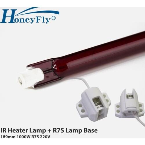 HoneyFly 1pc J189 220V 1000W Infrared Halogen Lamp 189mm R7S Heater Tube Single Spiral for Heating Drying Quartz Tube Glass