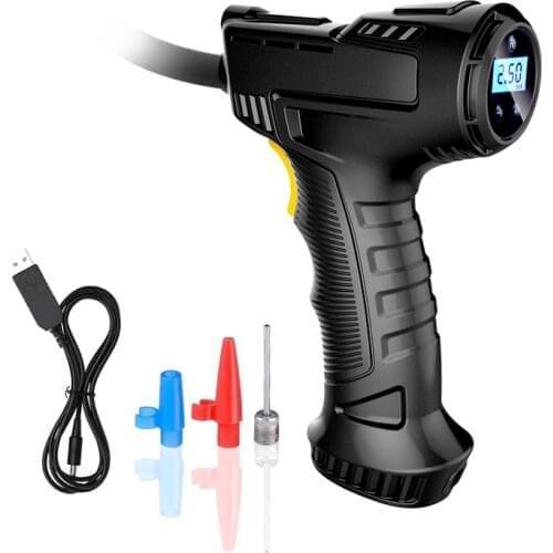 120W Rechargeable Air Compressor Wireless Inflatable Pump Portable Air Pump Car Tire Inflator Digital Inflatable Pump