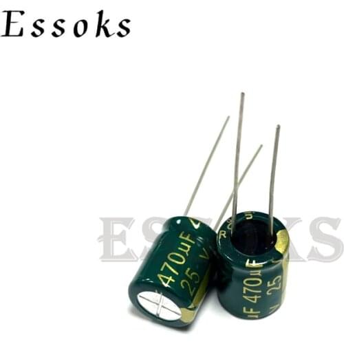 20pcs Electrolytic Capacitor 25V470UF 25V 470UF 8X12 10X13 mm High Frequency Low ESR Aluminum Capacitors